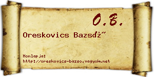 Oreskovics Bazsó névjegykártya